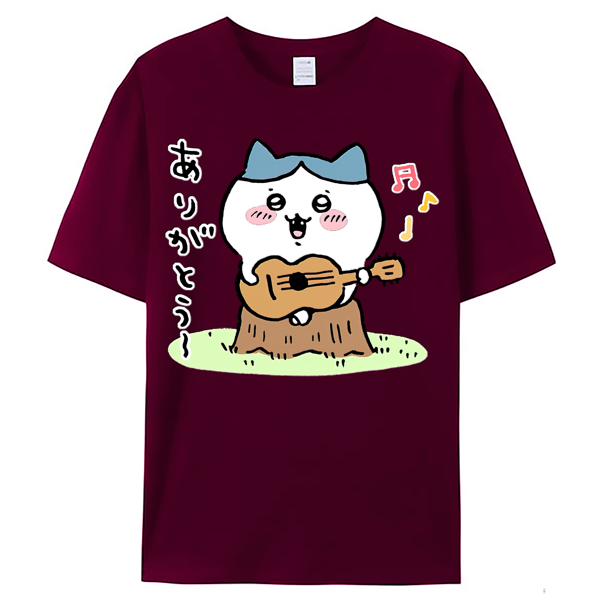 （画像用） ちいかわ ハチワレ Chii-kawa hachiware レディースカジュアルプリントTシャツ（綿100％）